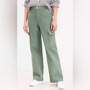 LOFT High Rise Wide Leg Utility Jeans in Mountain Rosemary Sz 12 NWOT